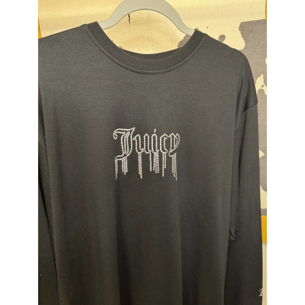 Juicy Couture Rhinestone Black Long Sleeve Large NWT